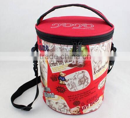 2016 New Round cartoon lunch portable kids insulated cooler bags for women men thermal