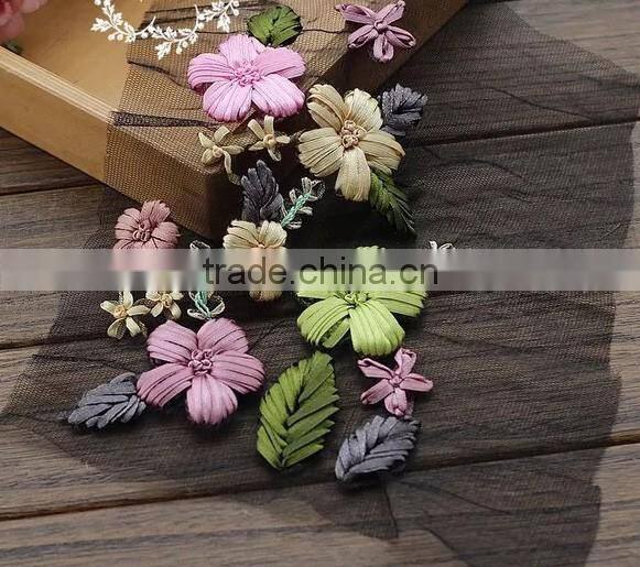 Stereoscopic ribbon embroidery flower