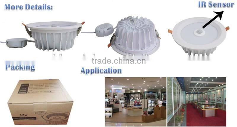 commercial lighting intelligent led down light with IR sensor