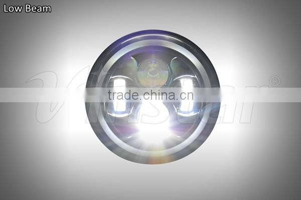 7Inch Round LED Headlights Halo Angle Eyes For Jeep Wrangler LED Driving Light LED High Beam Low Beam Offroad Lighting for Jeep