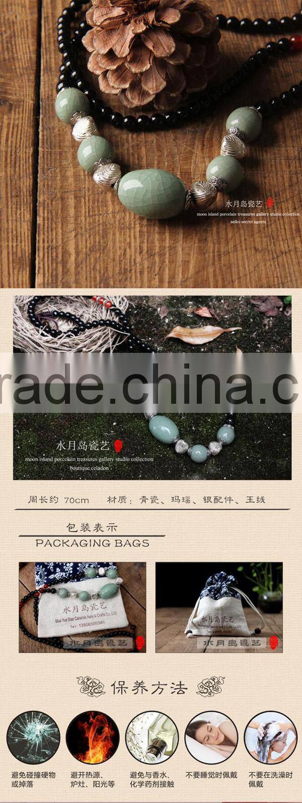 Korean jewelry retro national wind amulets longevity lock pendant necklace long sweater chain decorative accessories Lesbian sum