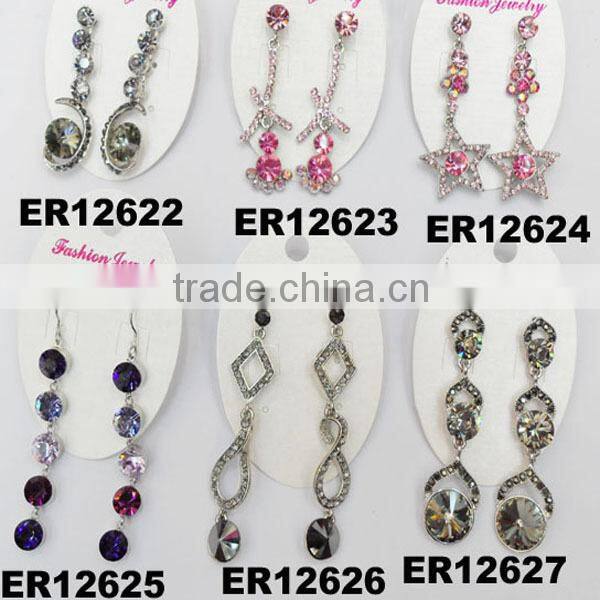 very long fashion glitter diamond long earrings