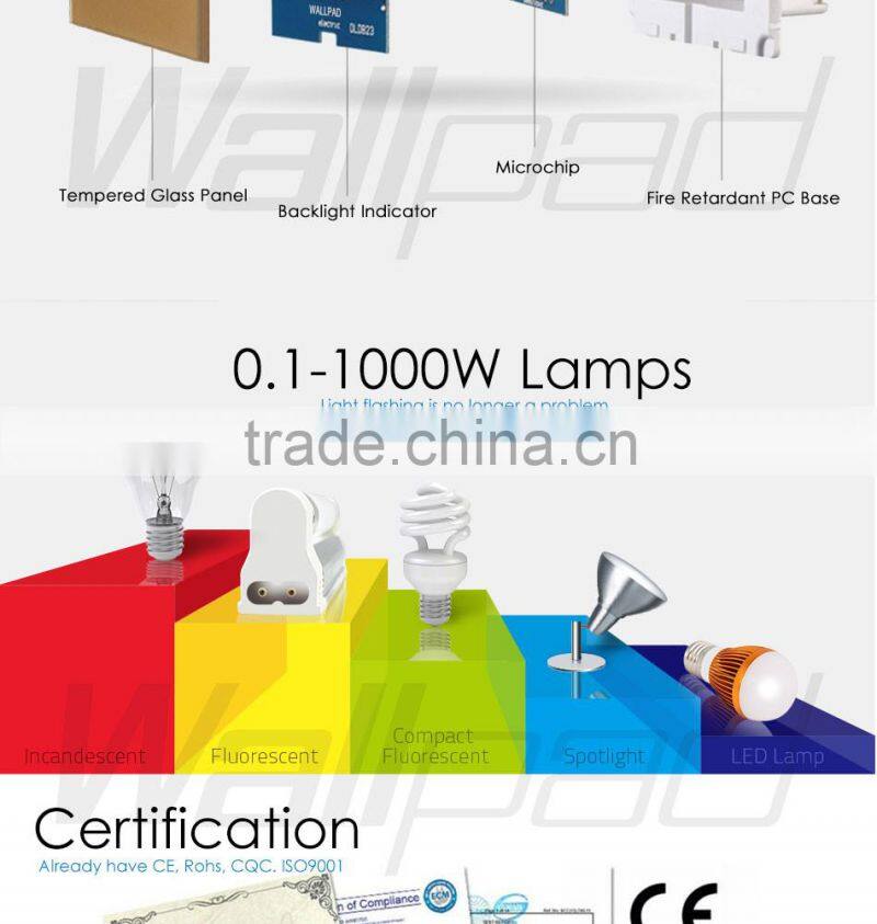 4 Gang WIIFI Curtain Switch Wallpad Black Glass 4 Gang 2 Way WIF Remote Controlled Touch Double Shutter Blinder Wall Switches