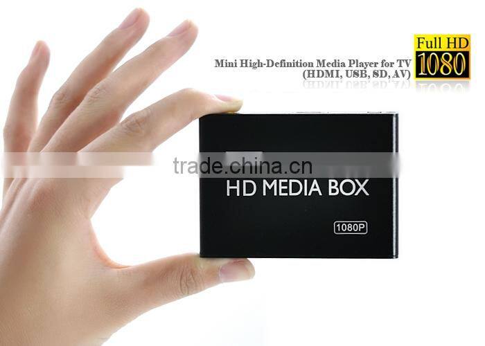 Portable Mini full HD 1080P media player with USB/SDHC/MMC/SD card slot ,autoplay&loops&resume for advertising display