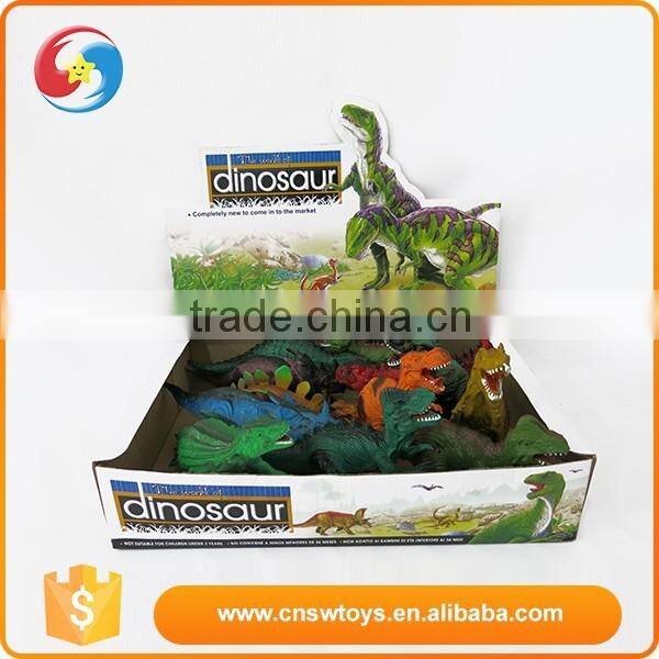 Customized hard cheap plastic 12pcs dinosaur mini plastic toy animal