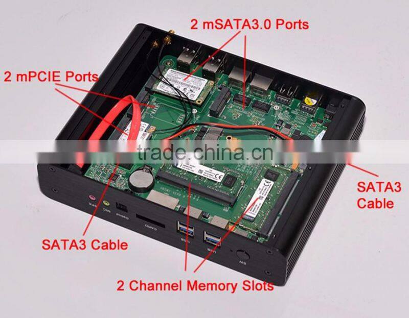 2016 best pc Intel Core i7-5650U Barebone Fanless mini PC i7 4M Cache up to 3.20 GHz support HD 4K resolution wifi