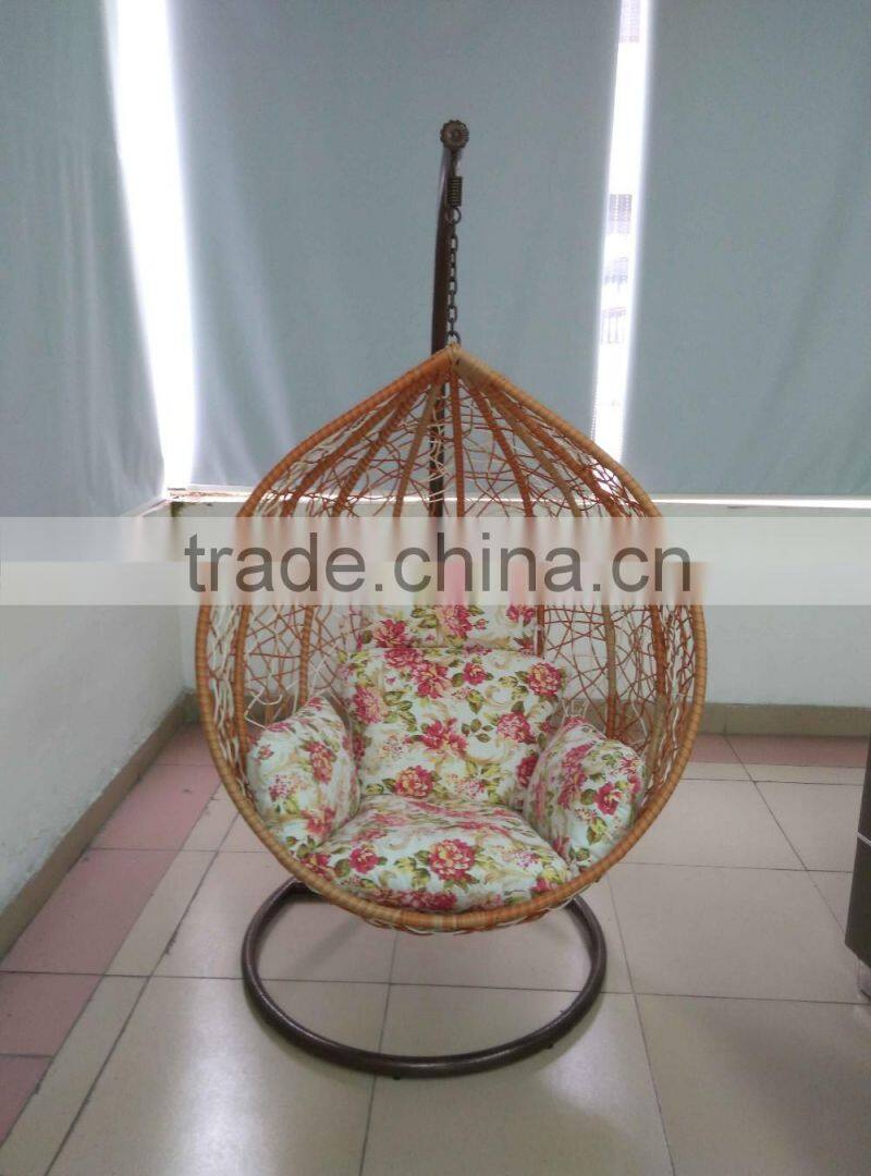 0503 outdoor garden patio good quality single seat rattan hanging swing chair YPS083