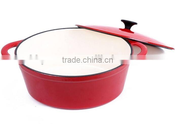 2015 new customized round cast iron cassrole home cookware in blue