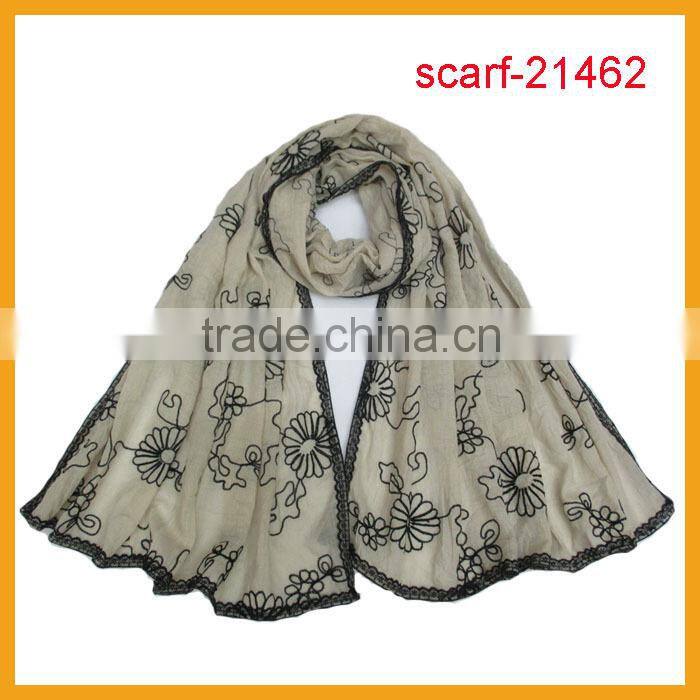 latest lady fashion scarf paisley embroidery scarf