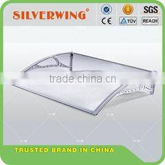 Innovative design - PP Plastic Polycarbonate Door Canopy with Water Gutter - Clear transparent PC roof