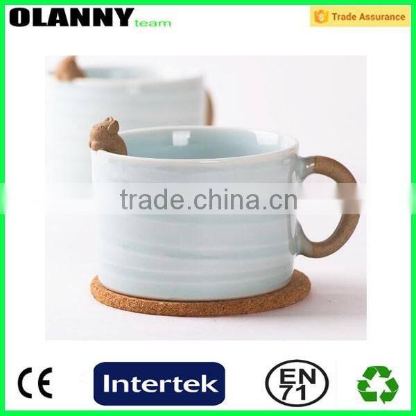 promotion high quality wood round cork coaster