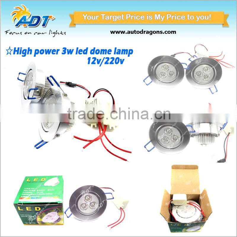 2015 newest hot selling 3w led ceiling light dome lamp 330lm lighting for barber shop 90-240v