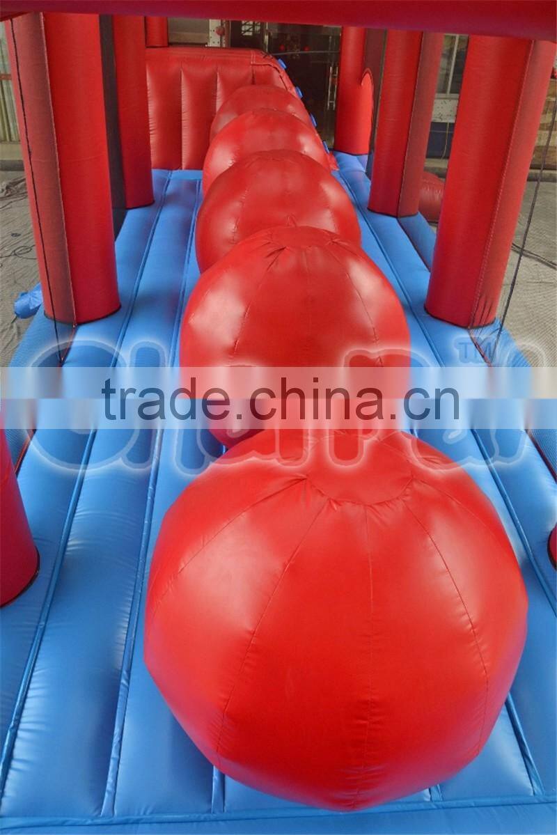 Hot selling giant inflatable wipe out big ball game for adult and kids