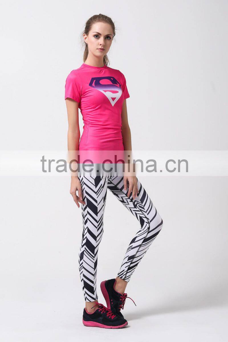 Sports Apparel with Hidden Pocket 2016 Women Yoga Leggings Wholesale Sexy Girls Sports Digital Printing Leggings