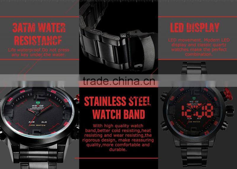 2015 Weide new product alibaba china fashion stainless steel Led watch WH2309