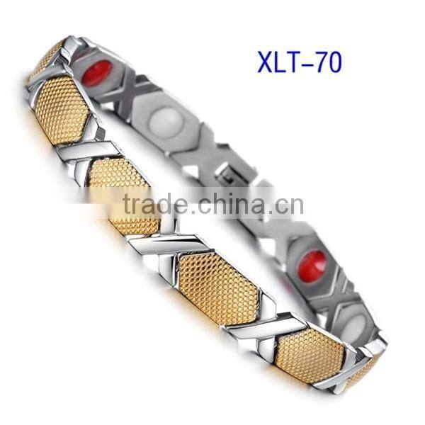 Newest Sport energy bracelet pure titanium 4 in 1 health many stone bracelet