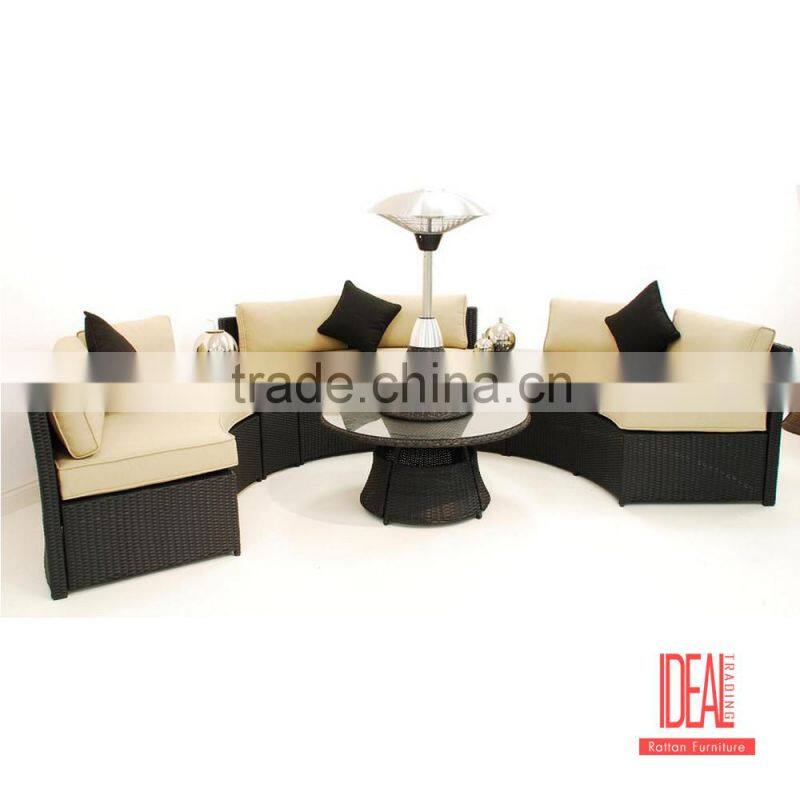 Classic style L shape outdoor rattan sofa with waterproof cushion