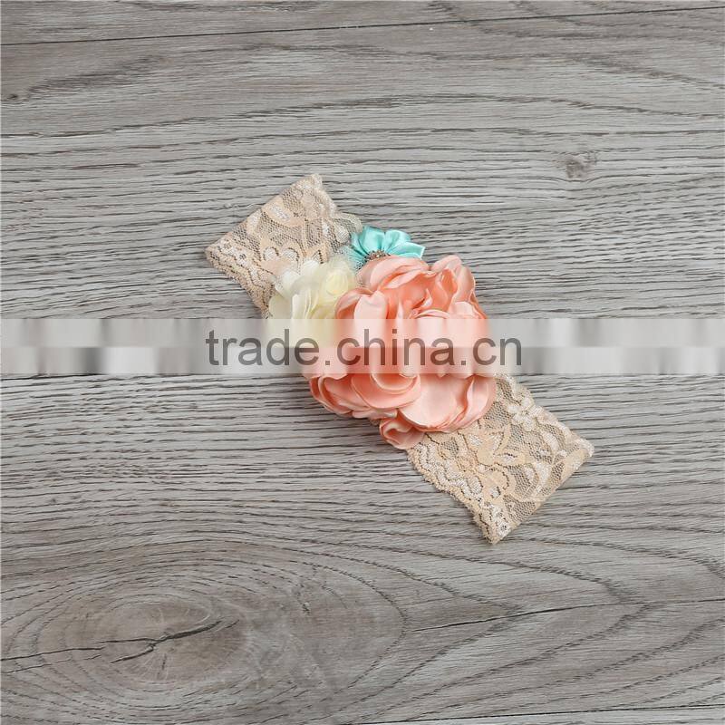 Baby Toddler Girl Headband Satin Flower Soft Elastic Headband Wholesale Fancy Design Little Girl Top Baby Headbands