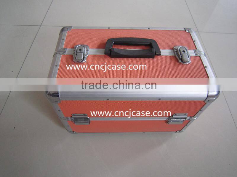 High-end fashion of orange aluminum beauty case