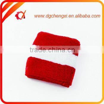 Austrian red and white colors cotton sweatband/wristband