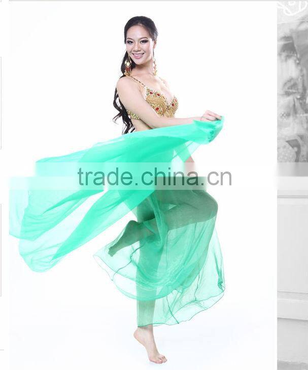 2014 High Quality Handmade Silk Beautiful Comfortable Indian Belly Dance Pants, Light Green Belly Dance Pants(2132)