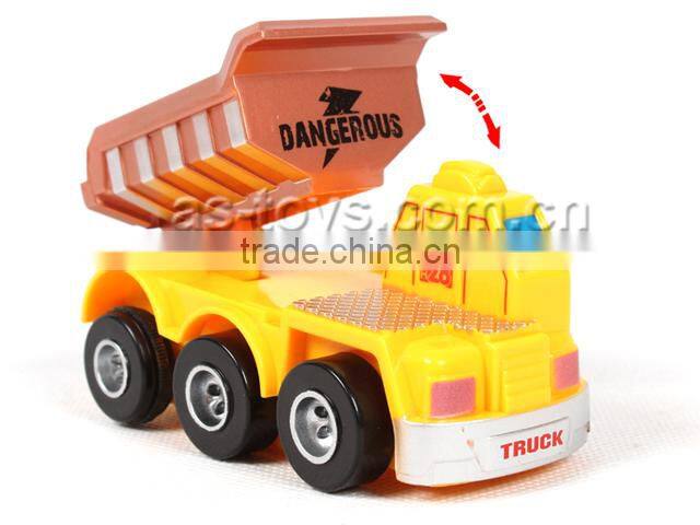4 style kids plastic construction wind up truck toy