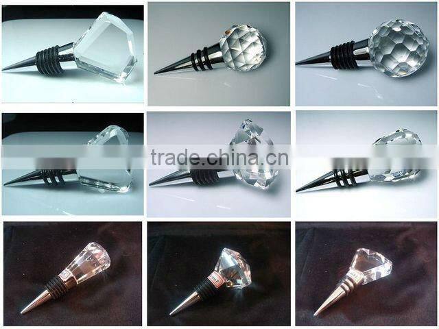 crystal red heart shaped wine stopper for decoration CS-005