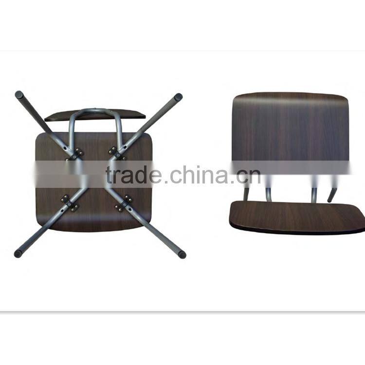 Stackable wooden and metal frame dining chair HPL/Laminate seat and frame in powder coating