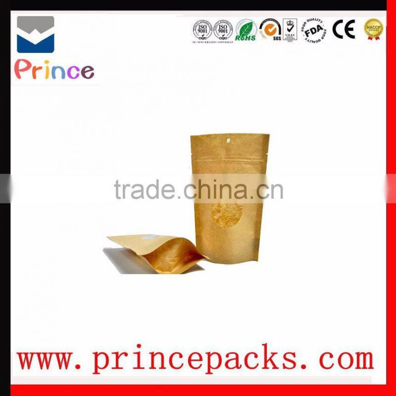 Food Grade Paper Lined Plastic Kraft Paper Bag with Clear Window