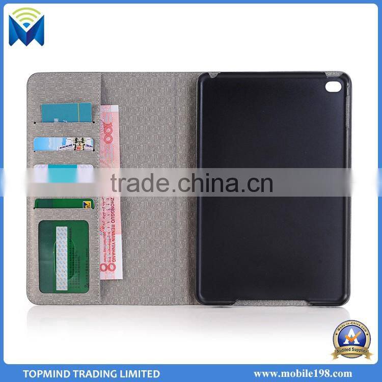 Good Quality Cross Pattern Book Style Folio Leather Case for iPad Pro