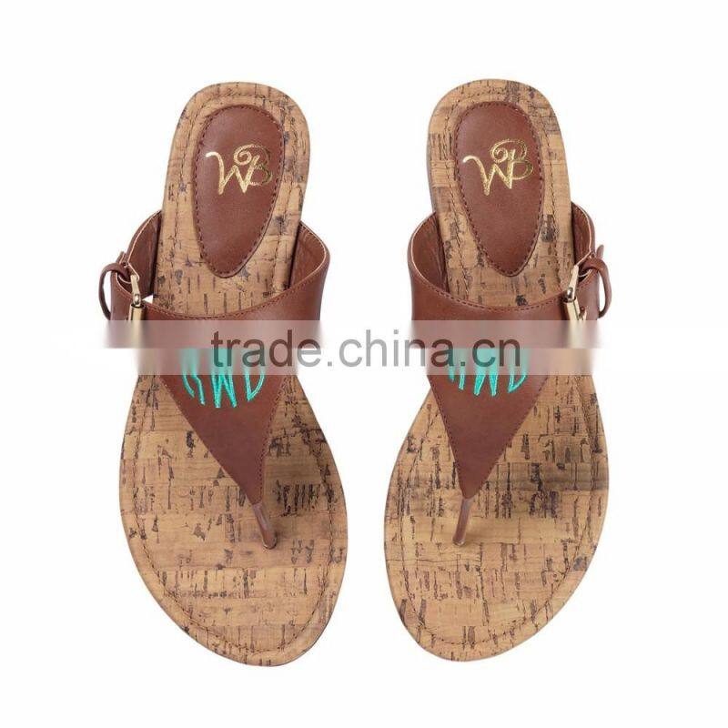 Wholesale Boutique Monogrammable Brown/Black Natalie Woman Sandal