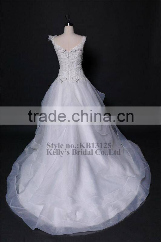 chinese wedding dress with sweetheart short sleeve A-line layered lace