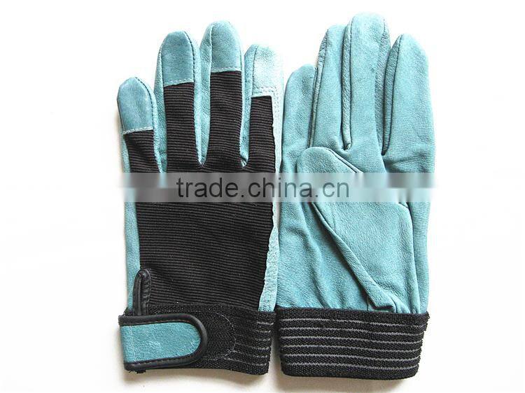 Wholesale Alibaba Mens Work Gloves Green Pig Skin Gloves
