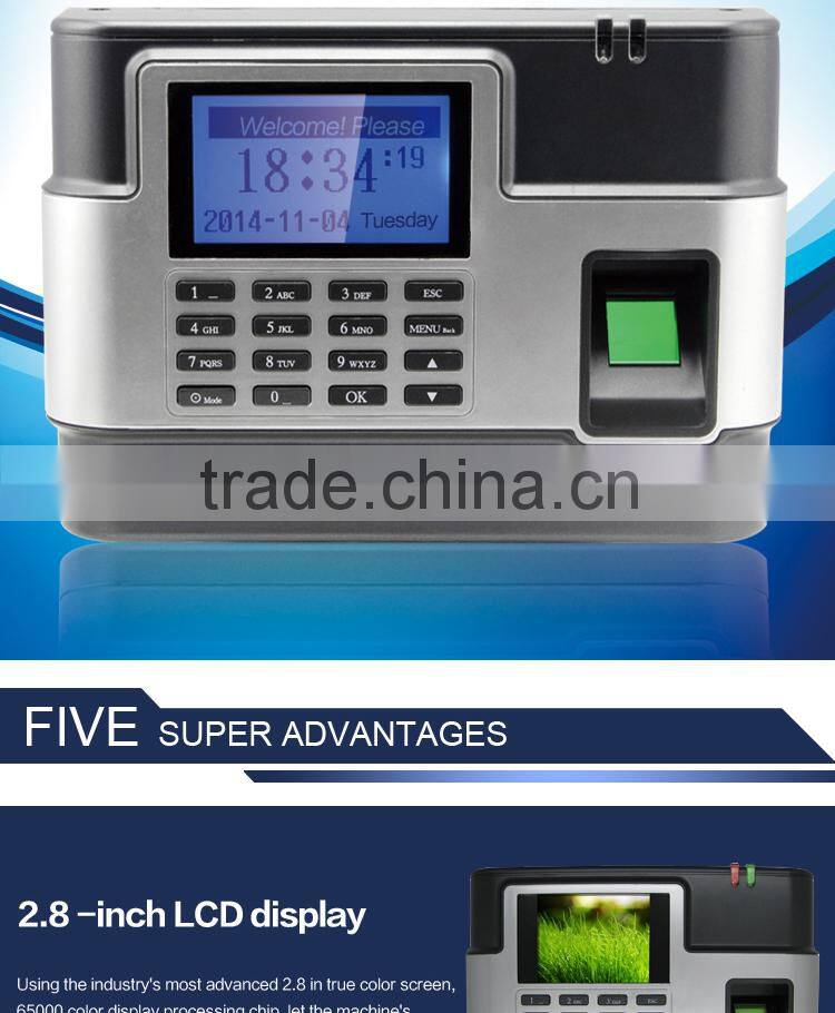 Ocean OC028 Finger Print Machine Biometric Time Attendance Employee Time Clock