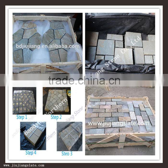 Rusty slate stone floor tiles