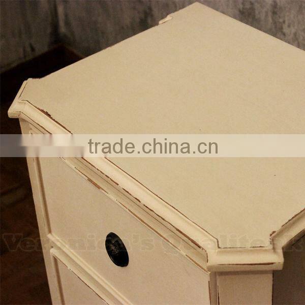 Antique Bedside Tables - Wilma Small Bedside With Antique White Paint Finish