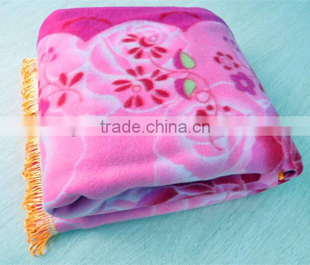 bed sheet flower printed polar fleece blanket
