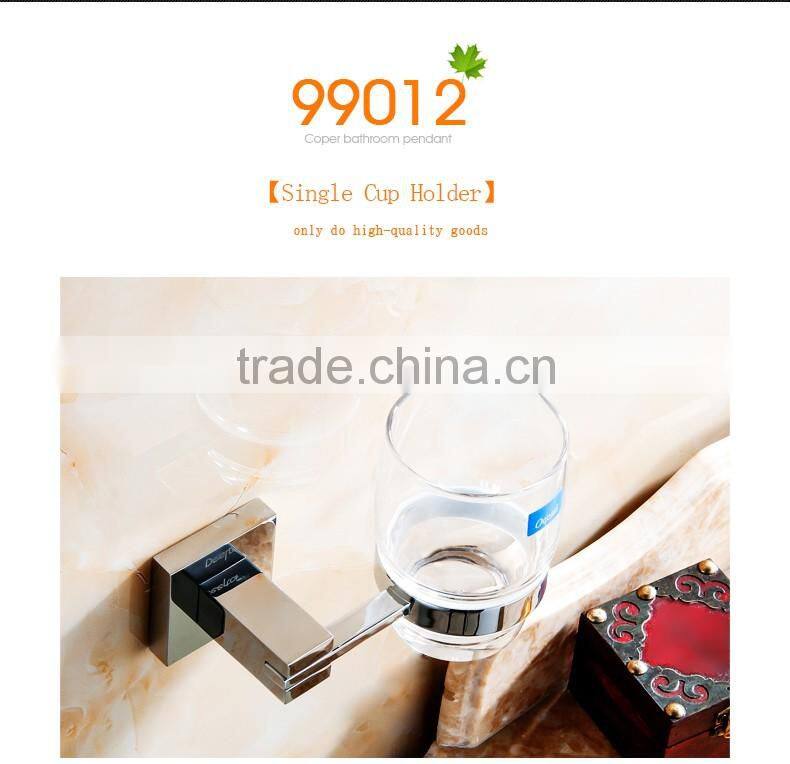 1258 hotel use bathroom accessory brass single cup Square base Tumbler Holder