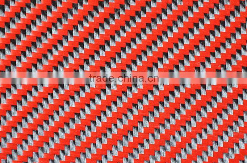 Real carbon fiber fabric Red/Black Carbon/Kevlar Hybrid Cloth 200g/m2 1m*1m red and black kevlar cloth
