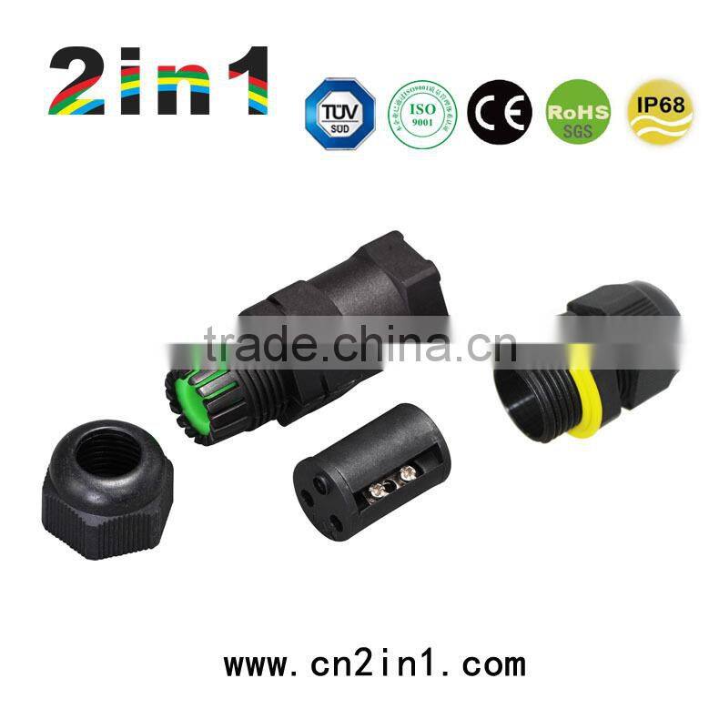 PG12 3P IP68 Soldering Electric Cable Wire Waterproof Connector