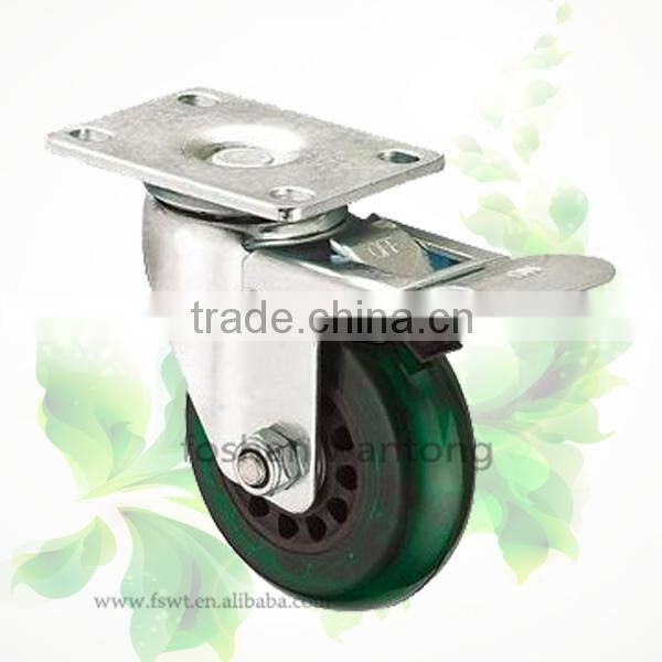Medium Duty Fixed Rigid Plate Small PVC Hardware Casters Wheel