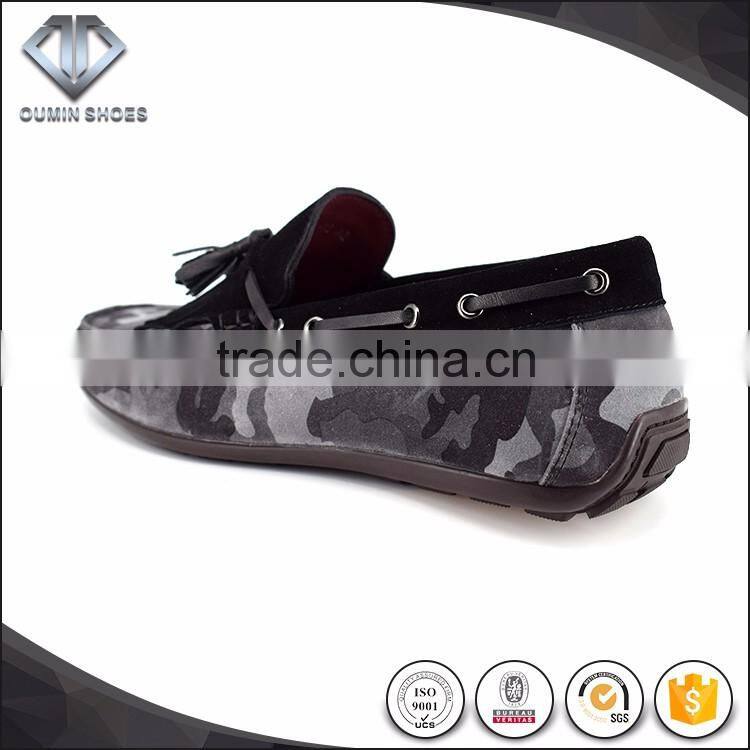 In style 2016 Italy show camo suede driving shoes