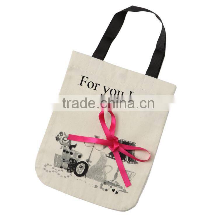 Lovely shopping bag Collapsible Lady Canvas Handbag