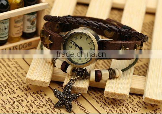 Fashion faux leather bracelet watch Students bracelet manly leather bracelets