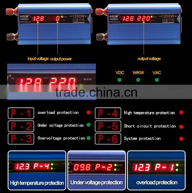 12VDC to 220VAC 1200w modified solar power inverter inverter