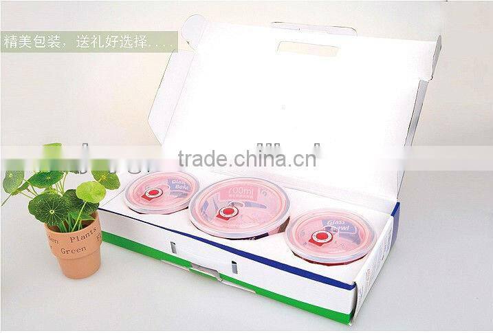 3pcs round vacuum food storage container set with pump