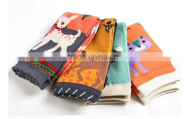 100% cotton hot sale teen girl tube knee high socks, sock supplier,cartoon animal style