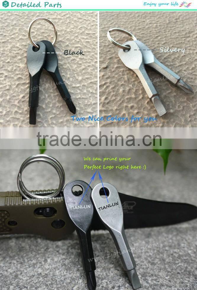 Fatory supply gift mini screwdriver set with key ring,multipurpose pocket survival tool,novelty mini screwdriver hand tool set