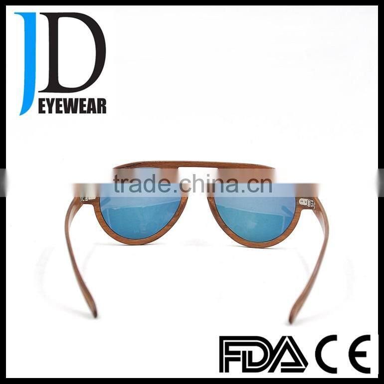 2016 new product gold mirror lens promotional wooden sunglasses china