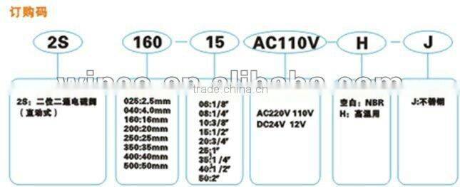 2S Series water inlet latching solenoid valve